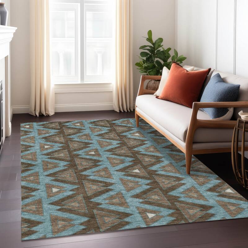 Machine Washable Indoor/ Outdoor Global Lyons Chantille Rug