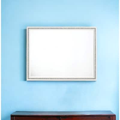 HomeRoots 35" White Wood Framed Mounted Dresser Mirror - 46' X '35' X '1