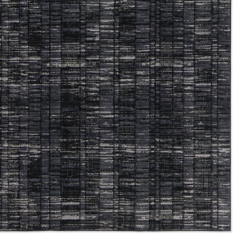 Phantom Geometric Gray/ Black Area Rug