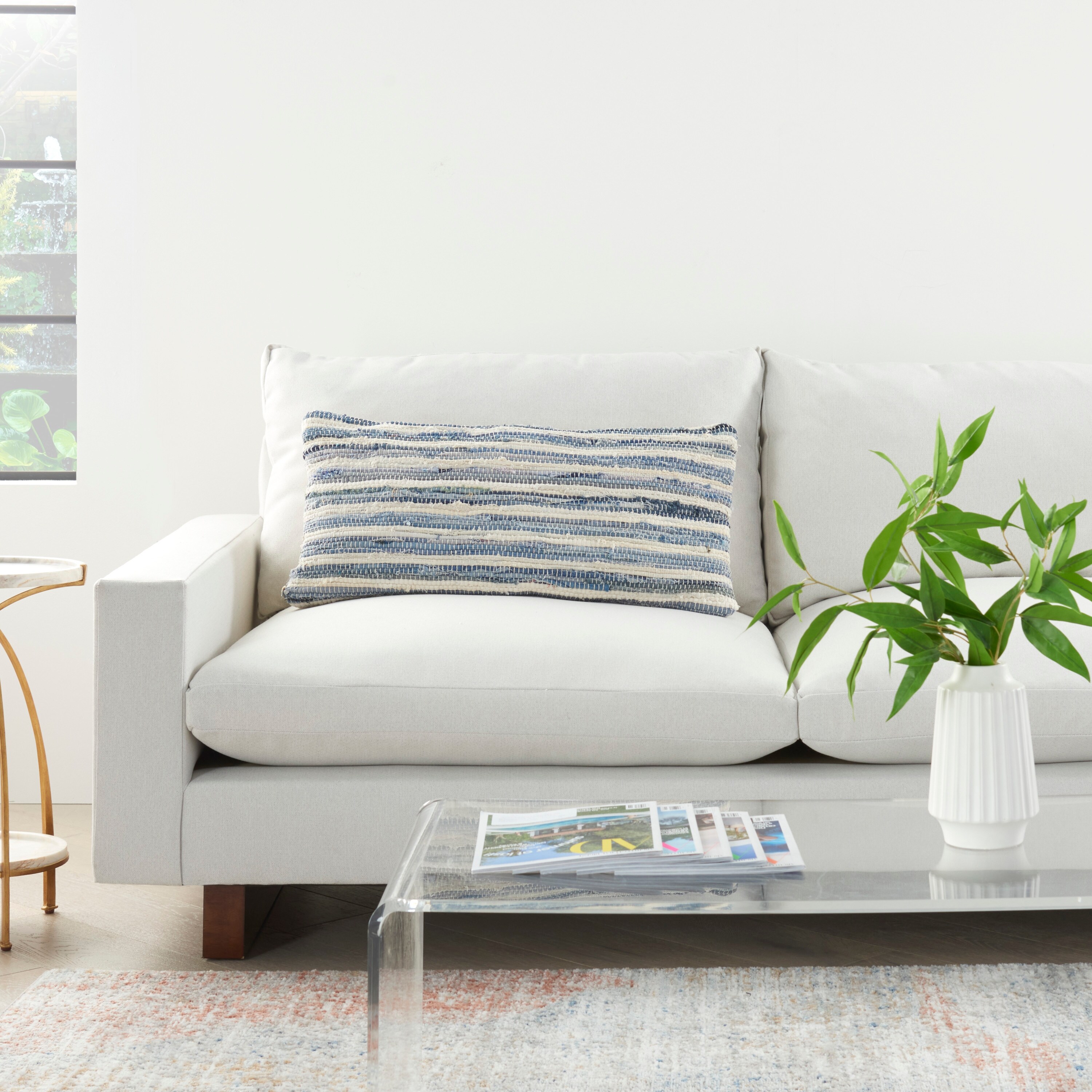 distressed denim throw pillow