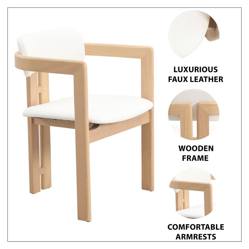 Velo Solid Wood Dining Chair Open Back Modern Accent Side Armchair