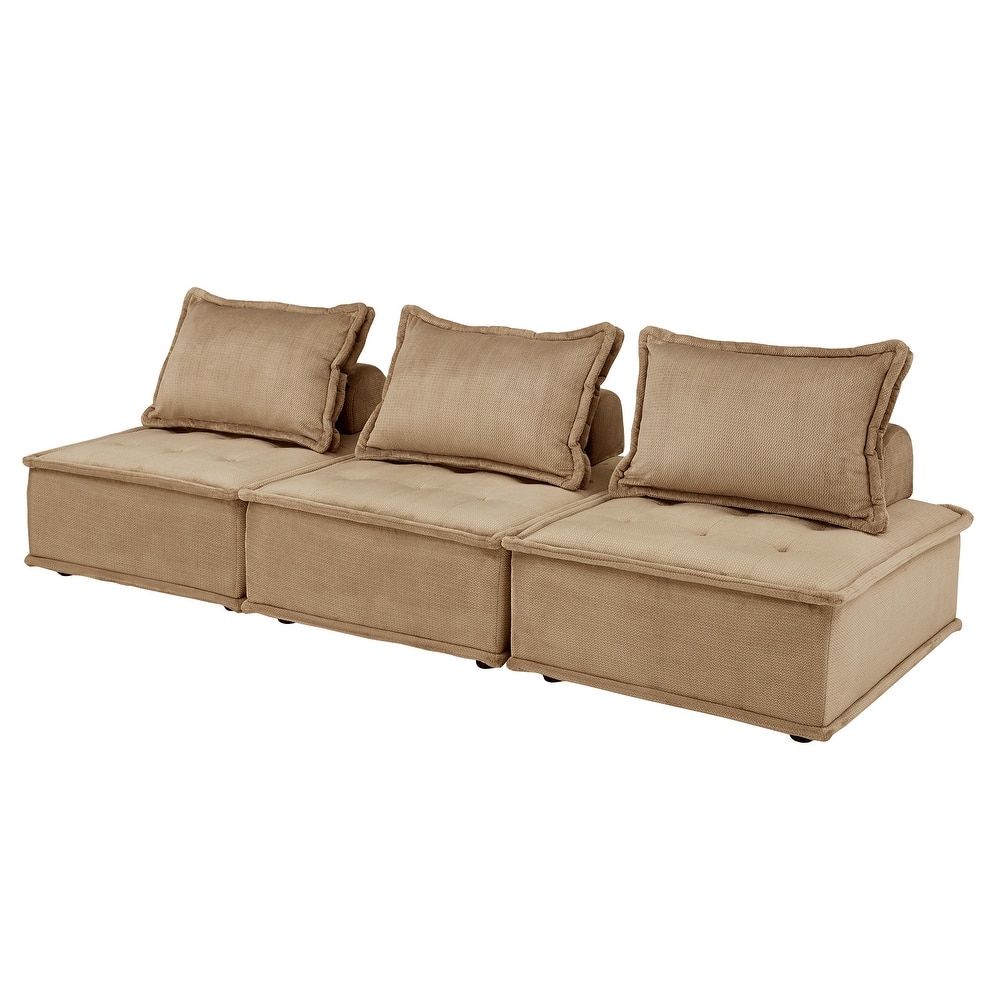 Eureka Velvet Convertible Modular Seating with Pillow Back by iNSPIRE Q Modern