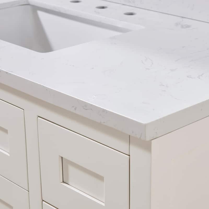 Altair Oderzo Bathroom Vanity Countertop in Aosta White Finish