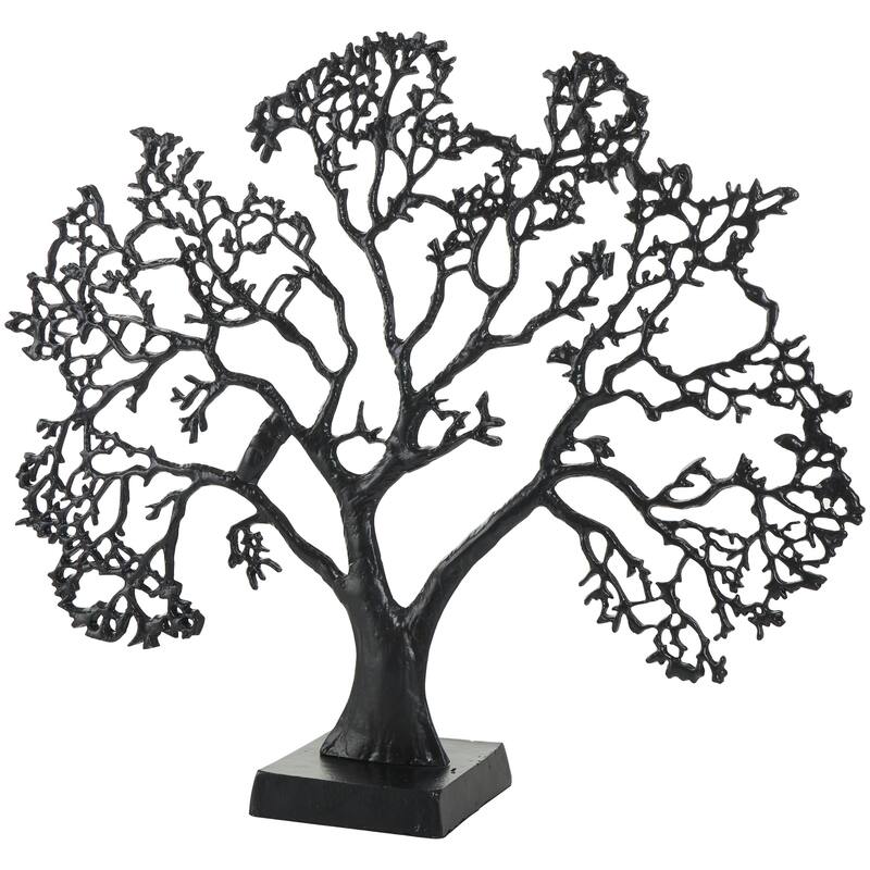Aluminum Metal Tree Decorative Sculpture - Gold or Black - Roche River Decor