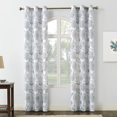 No. 918 Yuto Medallion Floral Grommet Curtain Panel, Single Panel