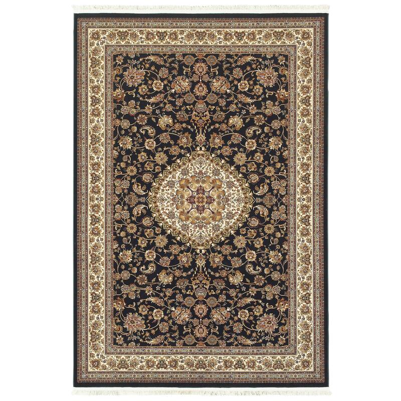 Style Haven Manchester Classic Center Medallion Fringed Area Rug - 5'3" x 7'6"
