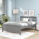 preview thumbnail 2 of 5, Grey Full Size Platform Bed with Slatted Headboard, Footboard, and Nightstand - Elegant Solution for Kids, Teens, and Adults