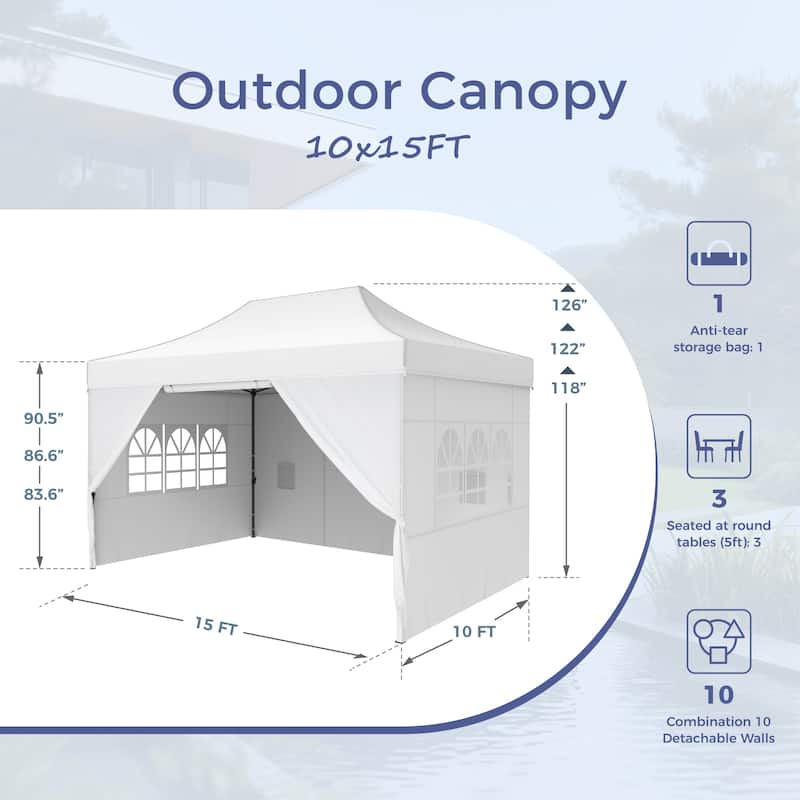 10x20FT Outdoor Canopy Tent for Events Party Wedding Waterproof Gazebo Tent with Sidewalls