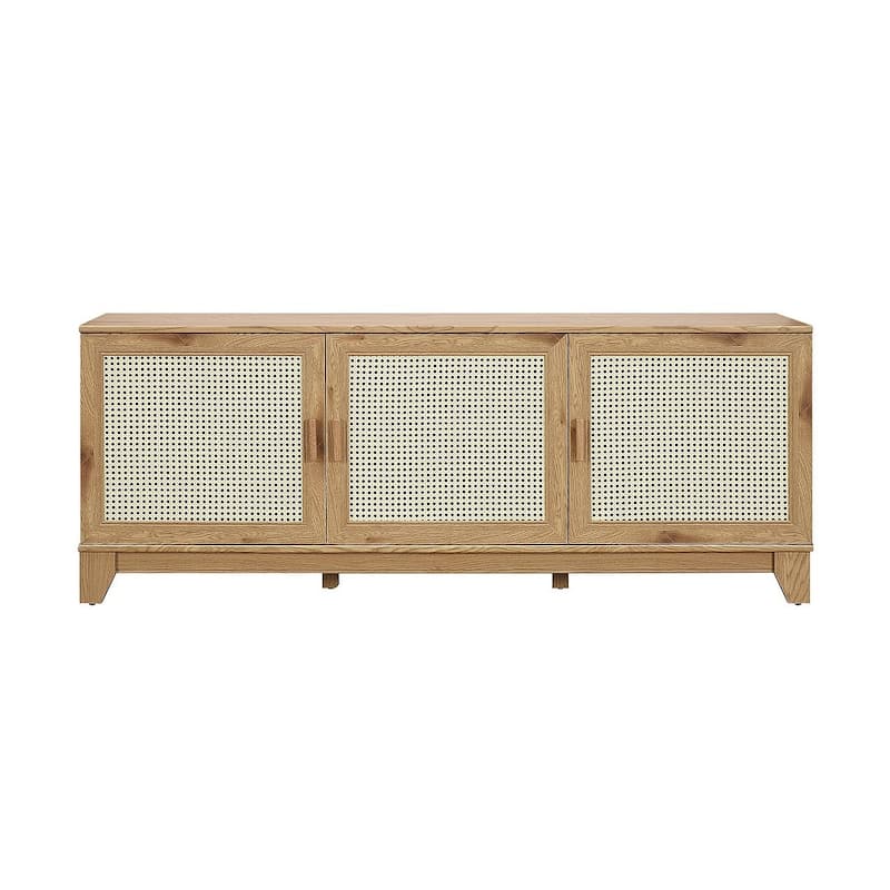 Manhattan Comfort Sheridan 62.99 In. Modern Cane Media Cabinet Console