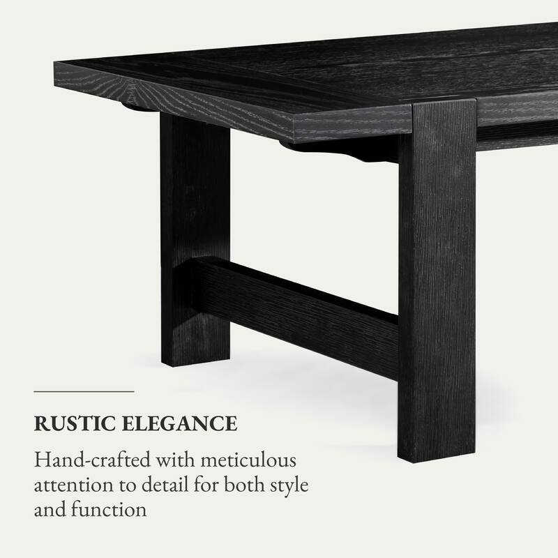 Maven Lane Angelo Rustic Rectangular Wooden Coffee Table in Aged Black