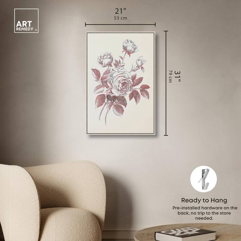 Breezy Red Pencil Blooms II Canvas by Art Remedy