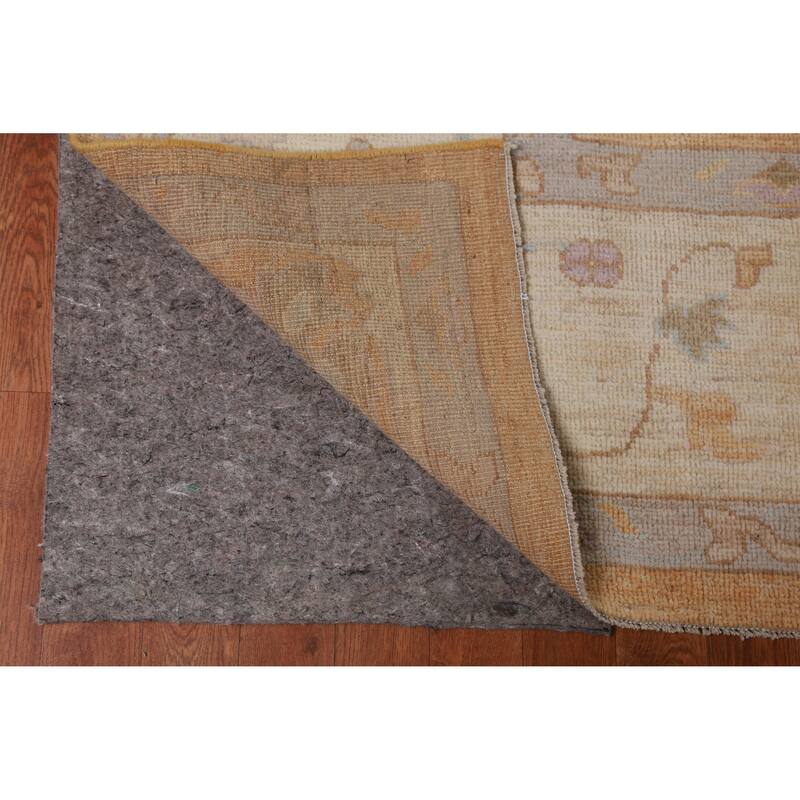 Hand Knotted Oriental 100% Wool Carpet Transitional All-Over Oranges & Rust Oushak Area Rug - 9' 10'' X 8' 7''