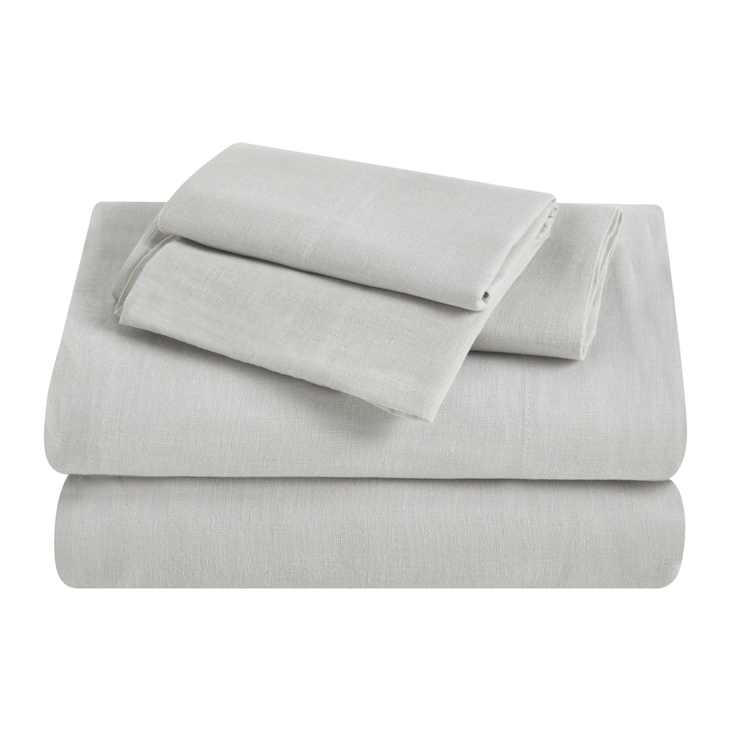 Blue Nile Mills Garment Washed Cotton Linen Blend Deep Pocket Sheet Set