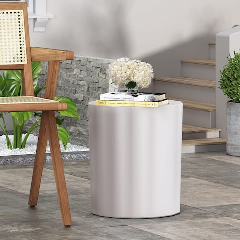 Cambio Outdoor Lightweight Concrete Side Table by Christopher Knight Home