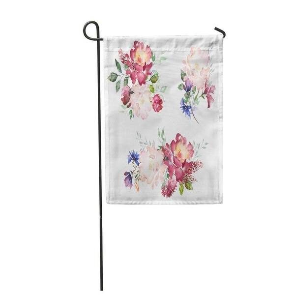 Download Watercolor Flowers Hand Floral Bouquet Of Pink Rose Arrangements Abstraction Branch Garden Flag Decorative Flag House N A On Sale Overstock 31390322