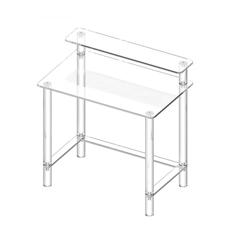 Modern Clear Acrylic Table with Strong Reinforced Legs Ideal for Office Bedroom or Living Room