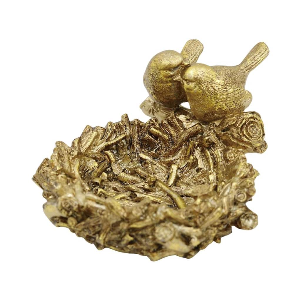 Transpac Resin Gold Birdfeeder Home Decorations Spring