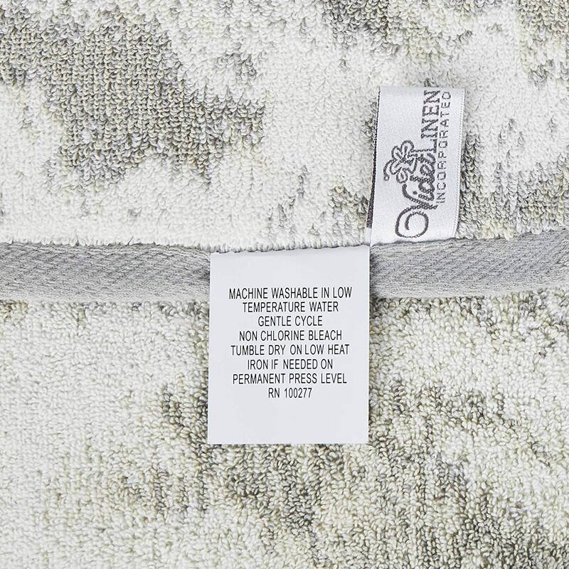 Violet Linen Marble Pattern, 100% Cotton Highly Absorbent Jacquard Fashion Towel, 20" by 30", Grey, Hand Towels, Set of 2