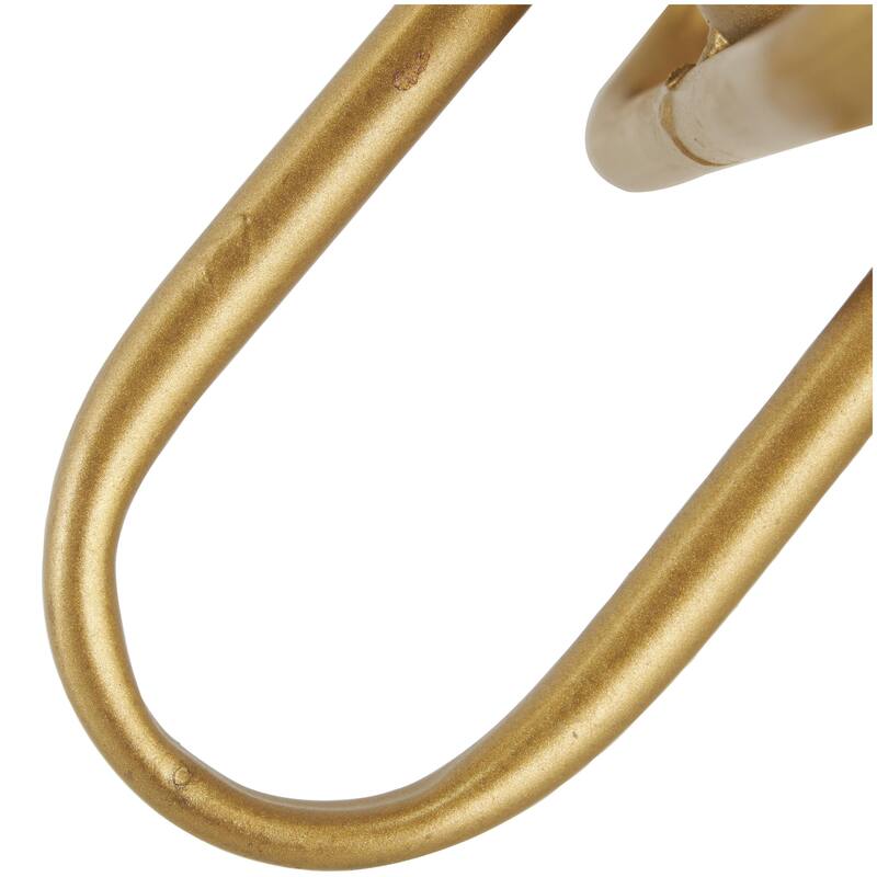 CosmoLiving by Cosmopolitan Gold Metal Linked Jack Decorative Sculpture with Orb Center (Set of 2)