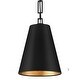 preview thumbnail 2 of 7, Alston 2 Light Matte Black & Antique Gold Chandelier - 10'' W x 13.88'' H