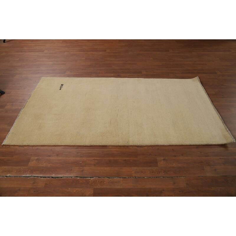Solid Modern Gabbeh Oriental Foyer Rug Handmade Wool Carpet - 3'5"x 6'5"