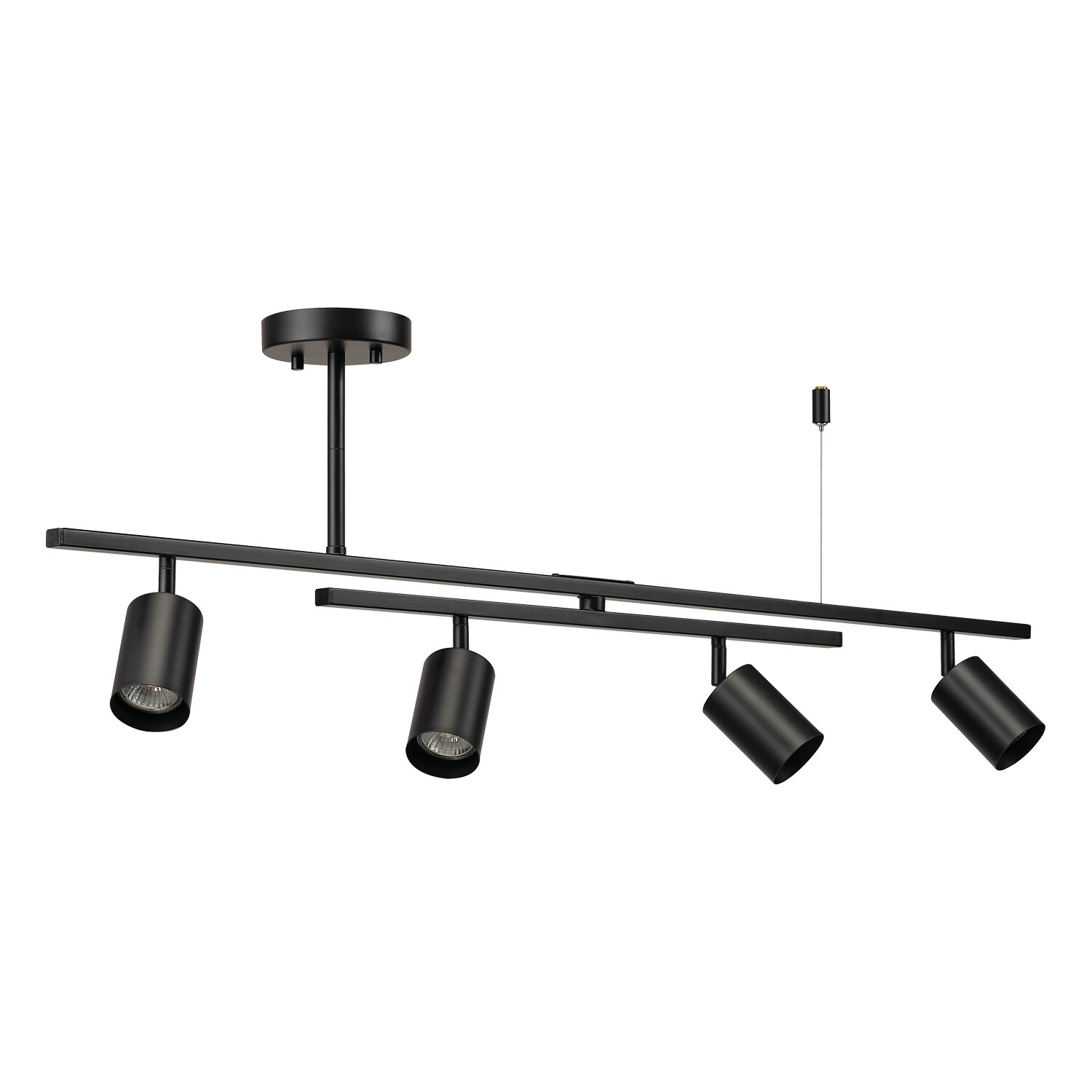 West Matte Black 4 Light Track Lighting with Center Swivel Bar One Size 91000078