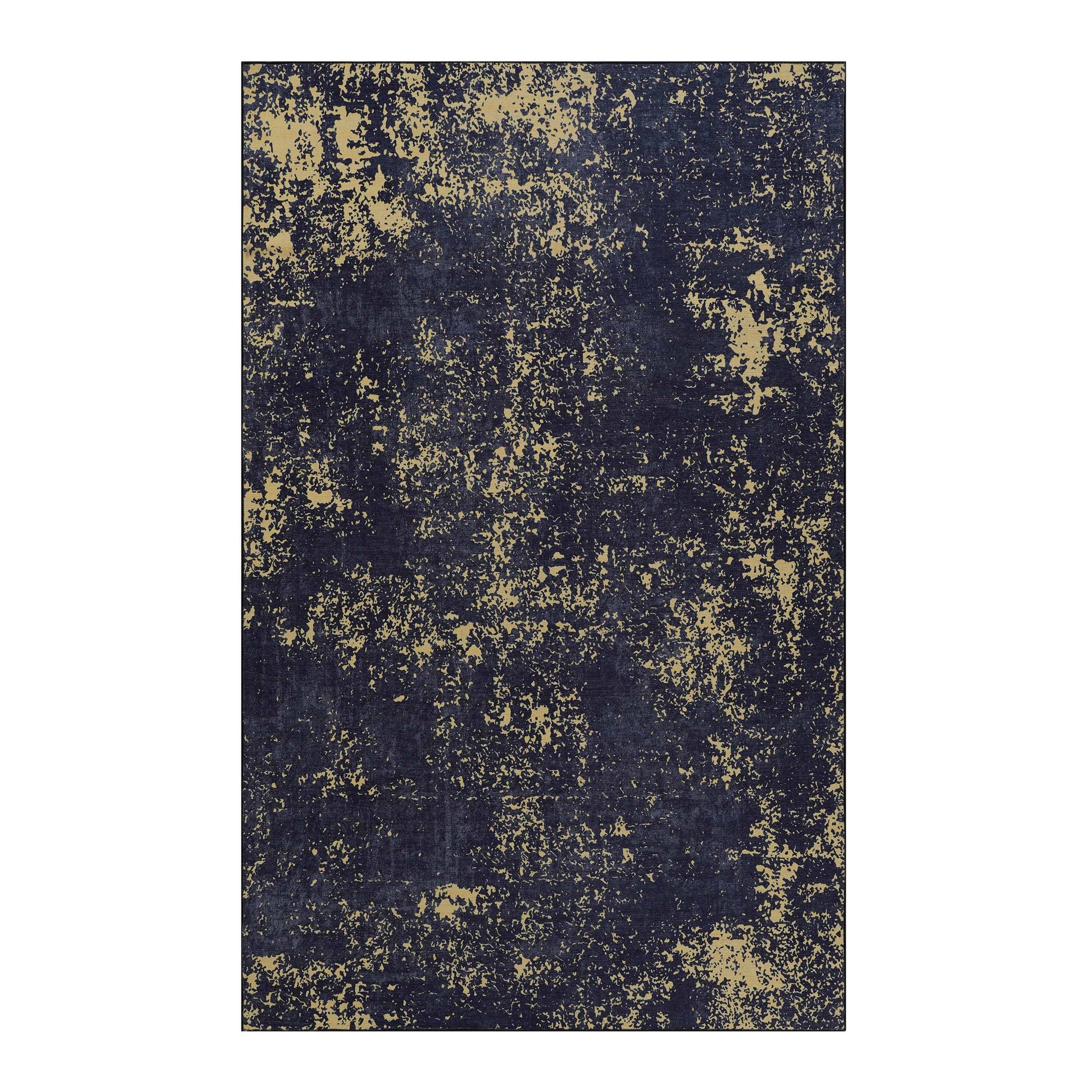 MAVAL Black Washable Non-Shedding Area Rug