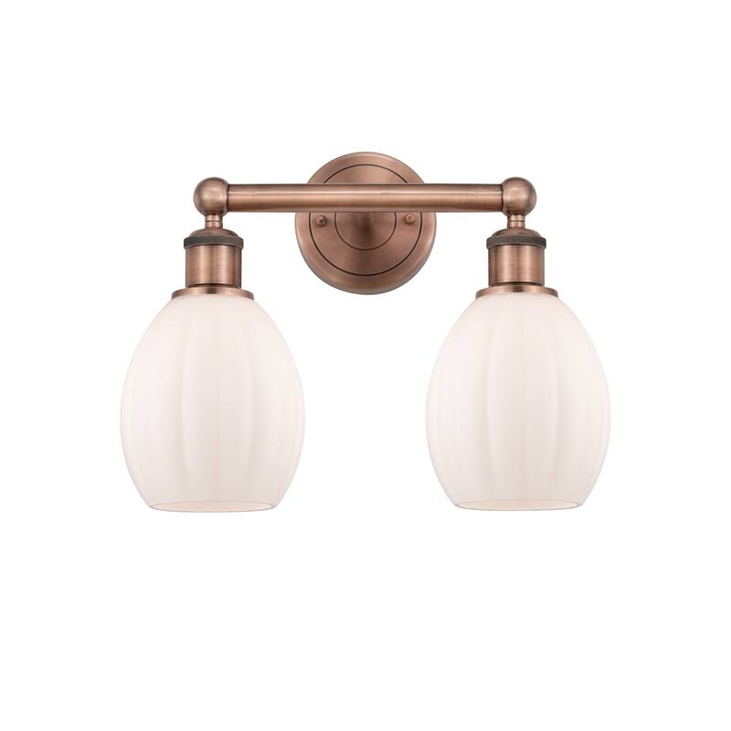 Innovations Lighting 616-2W-13-15 Eaton Vanity Eaton 2 Light 15" Wide - Antique Copper / Matte White