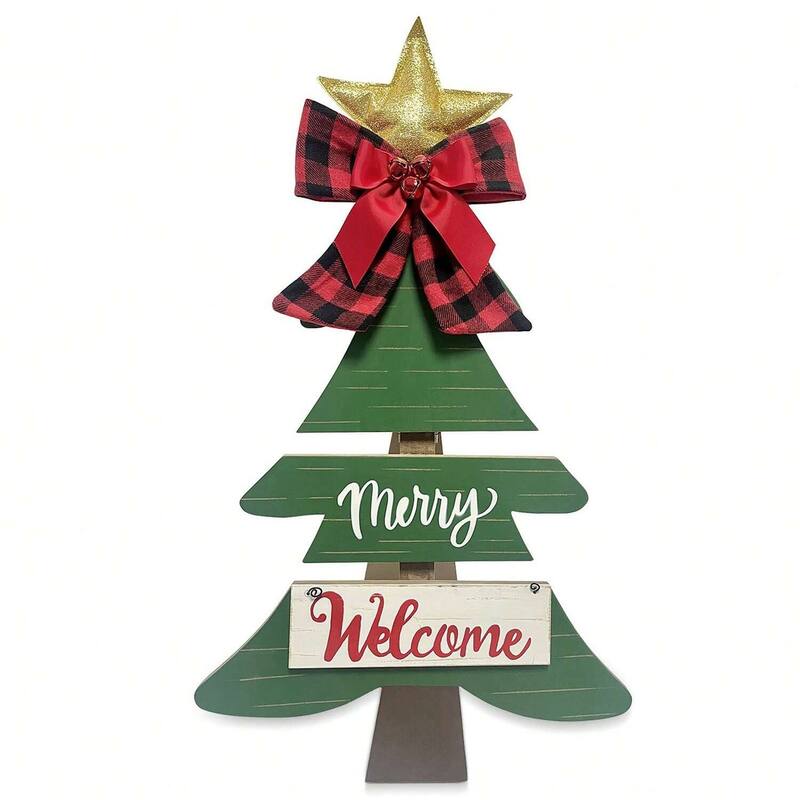 28‘’ H Wooden Snowman Christmas Porch Sign, Outdoor Christmas Decorations for Porch & Front Door Holiday Décor