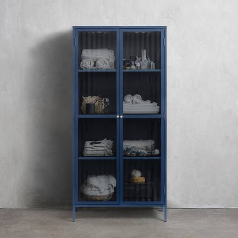 Rye Studio Brianne Metal & Glass 75" Display Cabinet