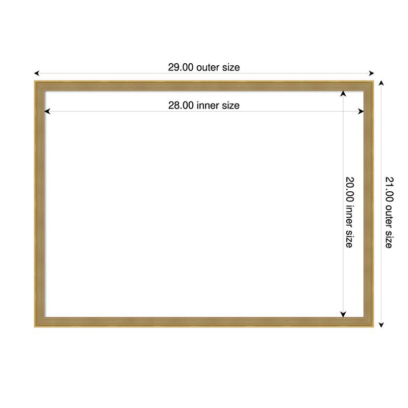 Incline Framed Dry Erase Magnetic Board - 29 x 21 in - Incline Dark Gold