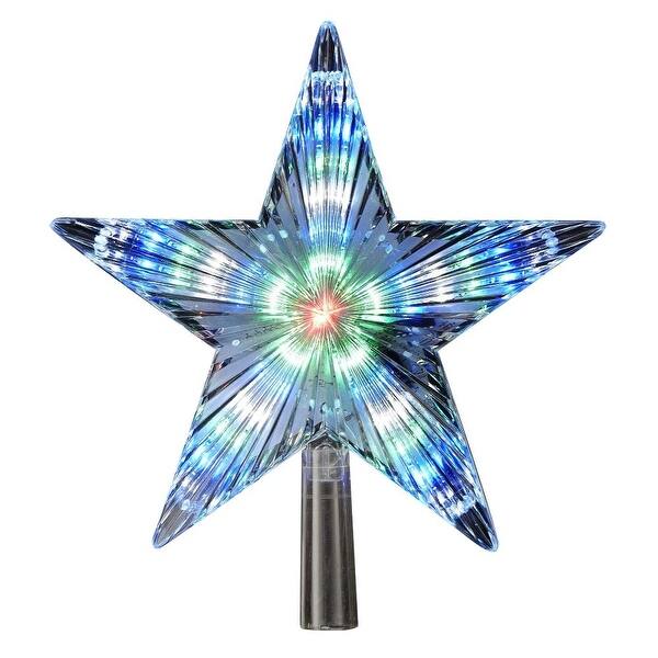 Shop 8 5 Blue And Black Star Led Lighted Color Changing Decorative Christmas Tree Topper Overstock 22115918