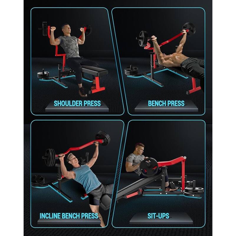 Chest press, bench press with independent converging arms, adjustable weight bench - N/A