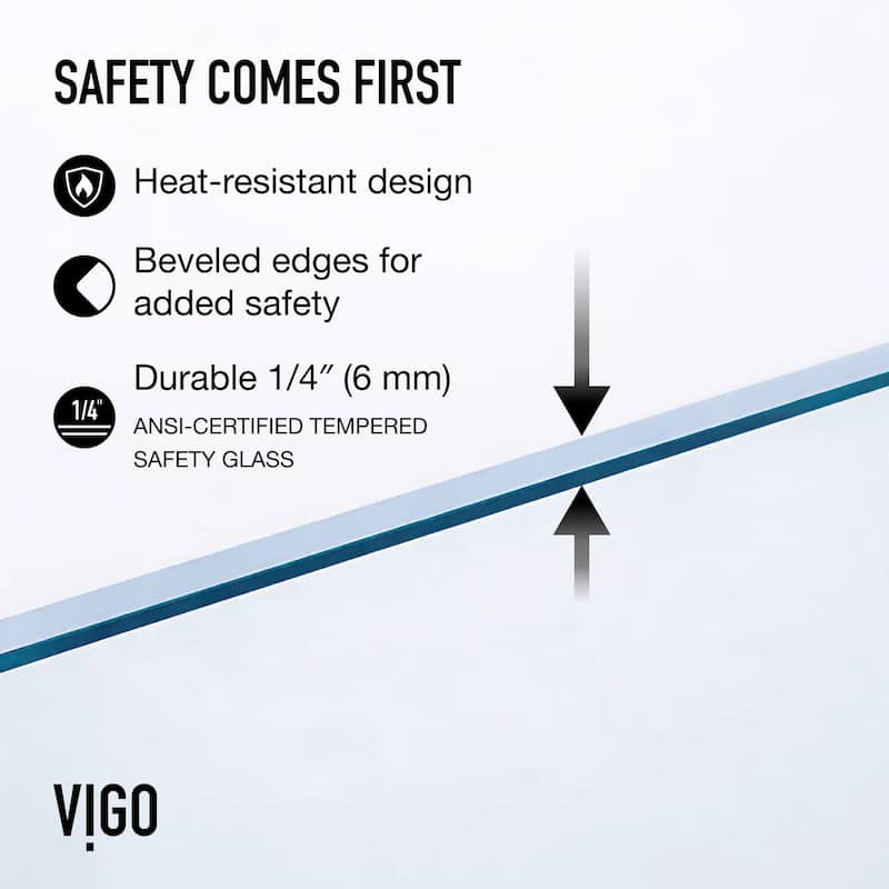 VIGO Paloma 56 to 60 in. W x 74 in. H Semi-Frameless Double-Sliding Shower Door with Clear Tempered Glass