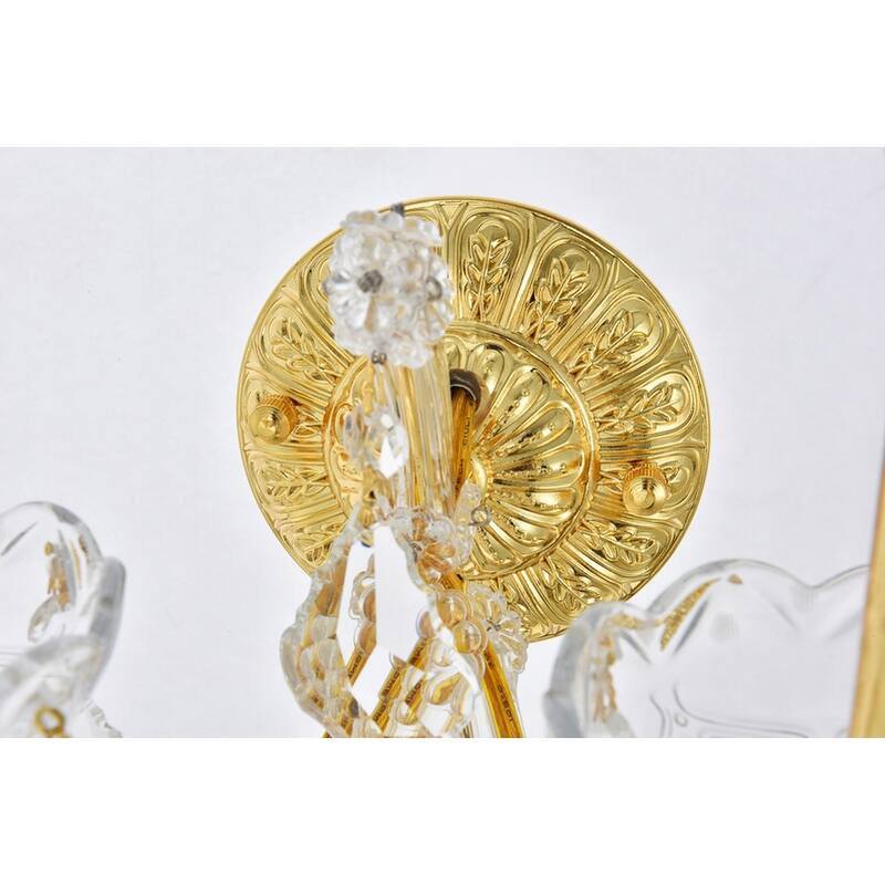 Fleur Illumination Collection Wall Sconce D:12in H:16in E:8.5in Lt:2 Gold Finish