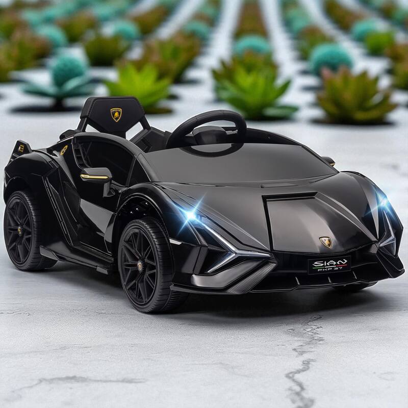 Licensed 12V Lamborghini SIAN Ride On Car for Kids with Remote Control, Music, Horn, and Headlights - Black
