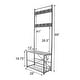 preview thumbnail 4 of 28, Hall Tree Entryway Bench Shoe Coat Rack Shelves Metal Frame Wood