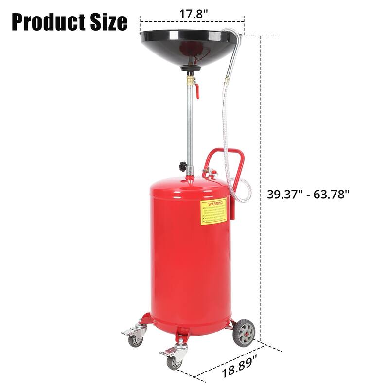 Height Adjustable Portable Waste Oil Drainer with Wheels