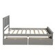 preview thumbnail 5 of 16, Platform Storage Bed, 2 Drawers with Wheels, Twin Size Frame, Gray