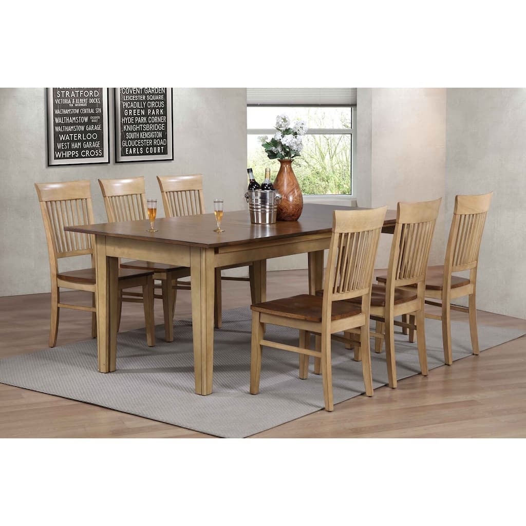 Extendable Dining Table 7 Piece 134" Seats 12 Rustic Rectangle Table