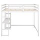 preview thumbnail 20 of 22, Full Size Loft Bed Wood Bed Frame with Built-in Desk and Shelves, Full Length Safety Guardrail for Kids Teens Bedroom/Dorm