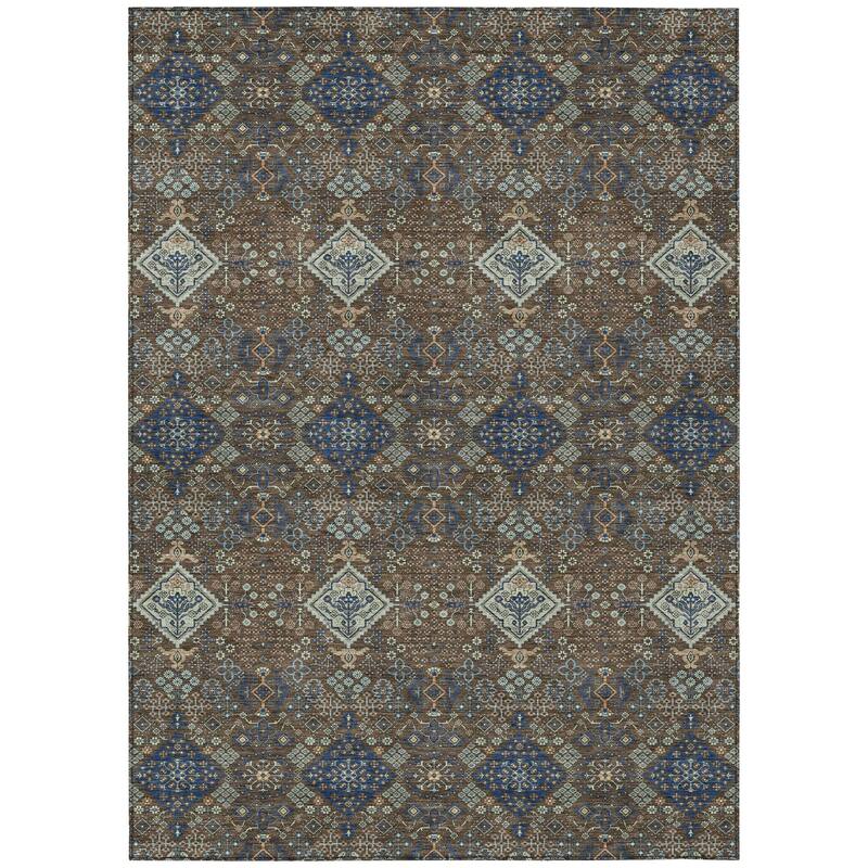 Machine Washable Indoor/ Outdoor Global Flory Chantille Rug