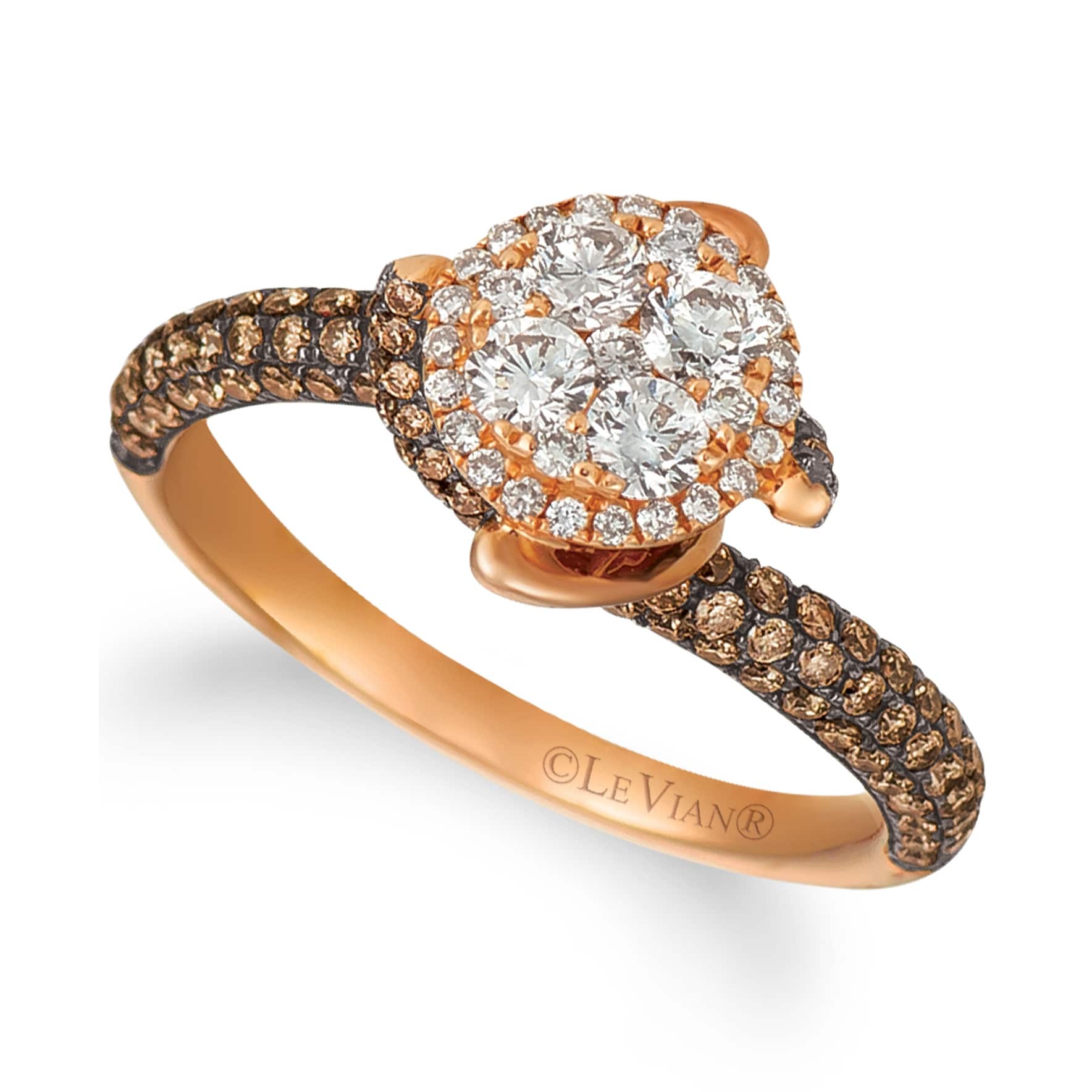chocolate diamond rose gold ring
