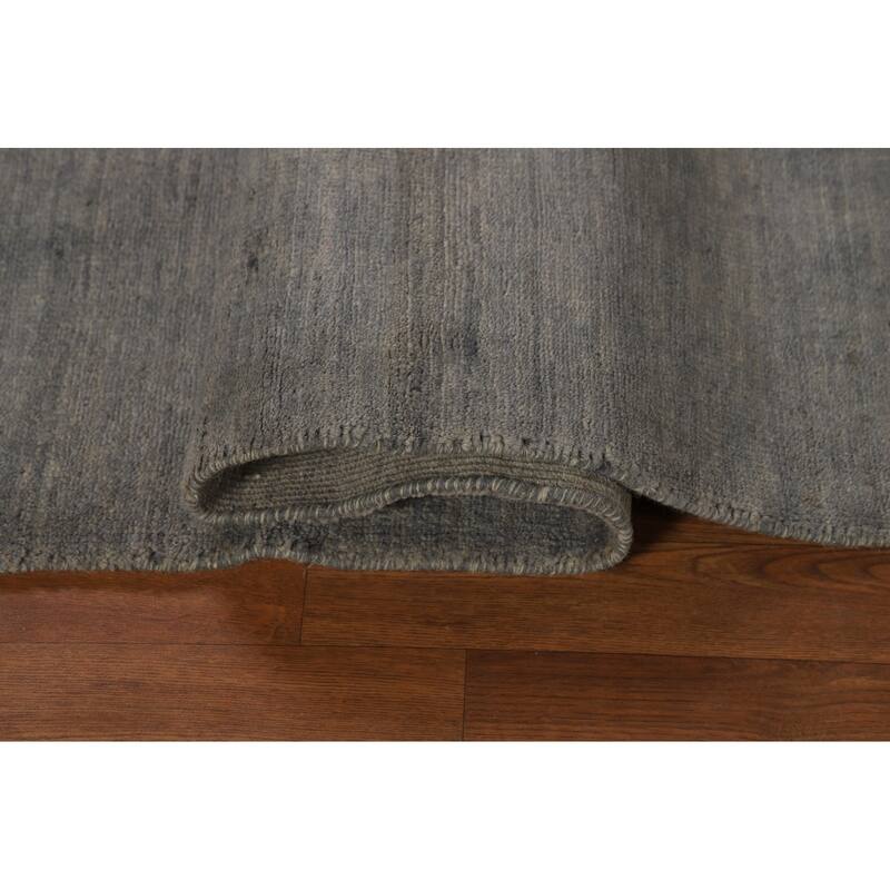 Gray Modern Gabbeh Oriental Rug Handmade Wool Carpet - 5'5"x 6'7"