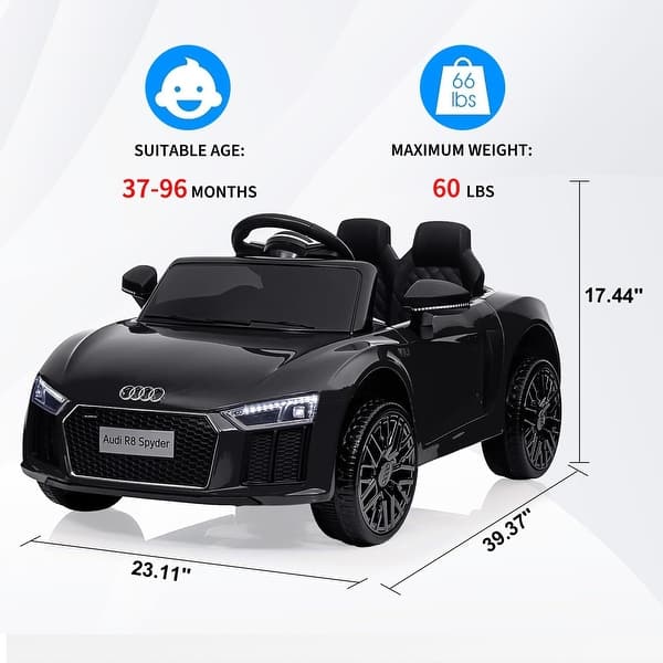 dimension image slide 5 of 6, Ride Car for Kids, 12V Power Battery Electric Vehicles