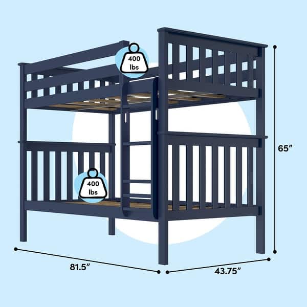 dimension image slide 0 of 9, Max & Lily Twin over Twin Bunk Bed with Ladder