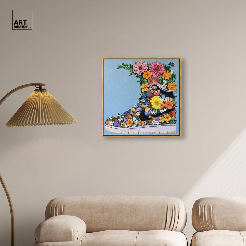 Blooming Floral Sneaker Canvas by Art Remedy