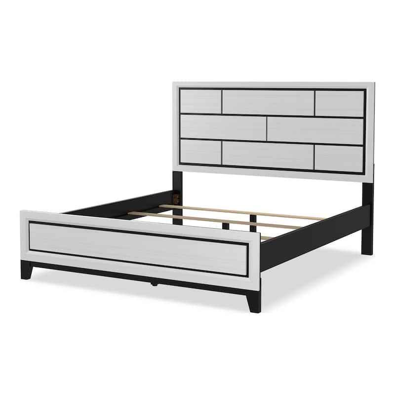 Furniture of America Lante Modern 6-Piece Two-Tone Design Panel Bedroom Set