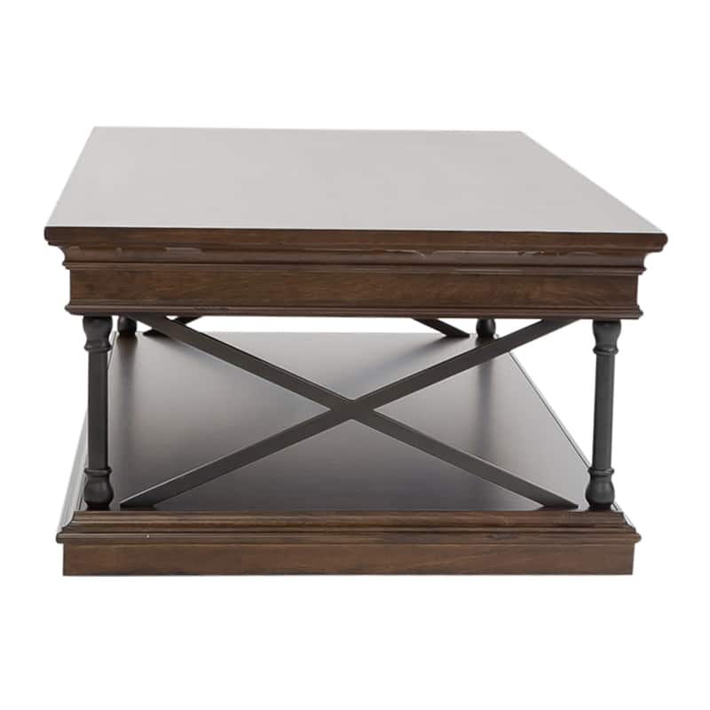 Tribeca Cordovian Brown Birch Living Room Table Set 3 Piece with Cocktail Table, End Tables