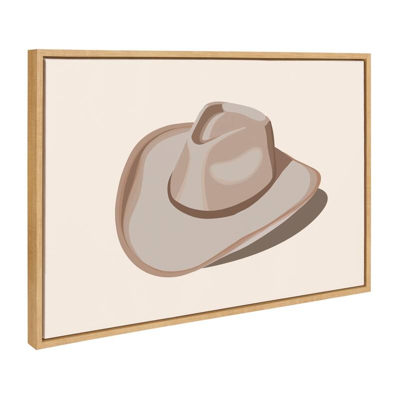 Sylvie Cowgirl Hat Landscape Framed Canvas by Honey Island Studio - 23x33 - Natural